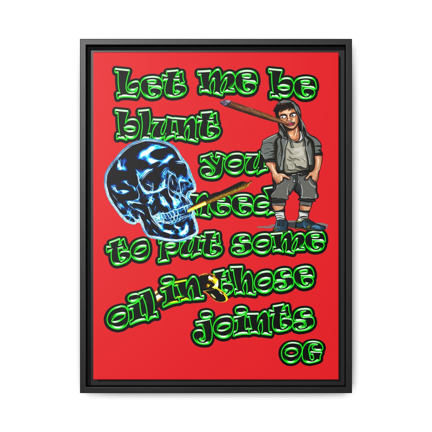 og - framed canvas art (red)