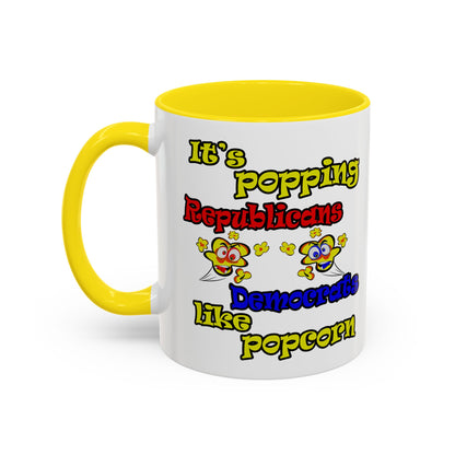 popping like popcorn - Accent Mug (white)