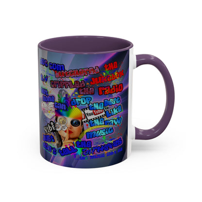 drop the beat - Accent Mug (grey-pink wave)