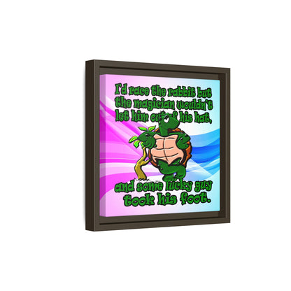 turtle race - framed canvas art (light blue-pink wave)