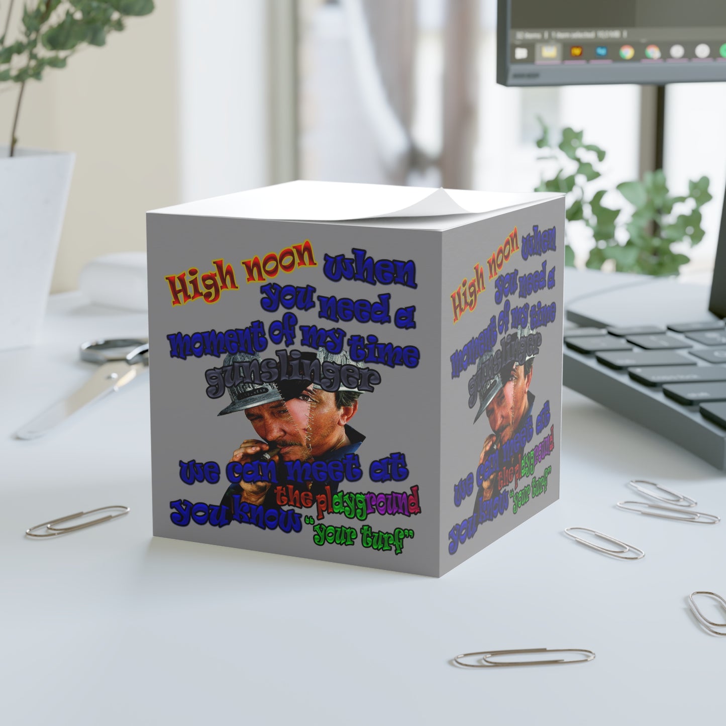 high noon - note cube (grey)