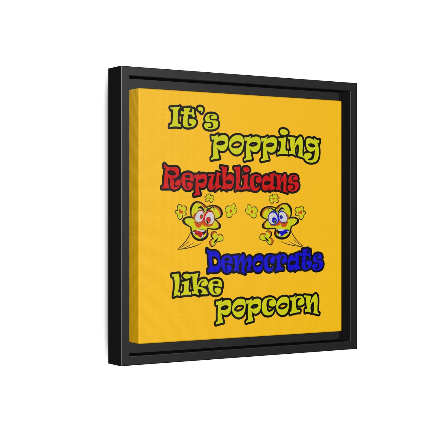 popping like popcorn - framed canvas art (yellow)