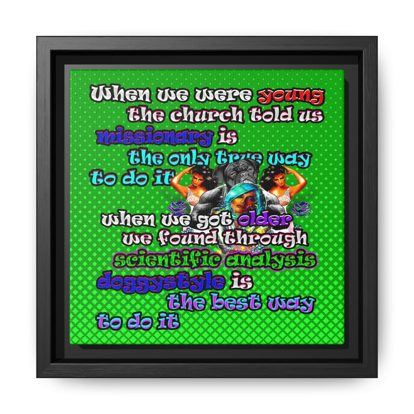 doggystyle - framed canvas art (logo green)