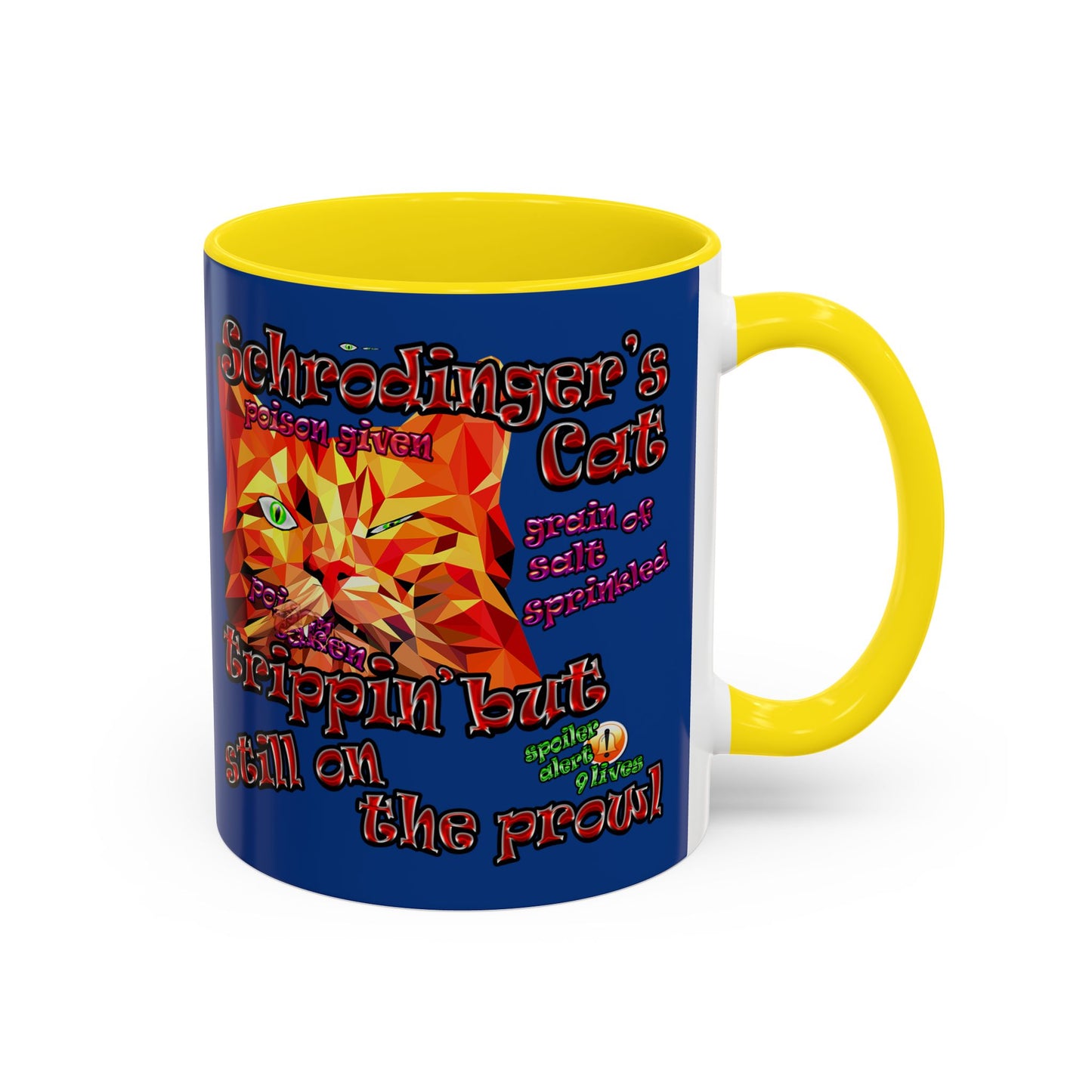 schrodinger's cat - Accent Mug (dark blue)