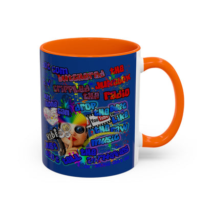 drop the beat - Accent Mug (dark blue)