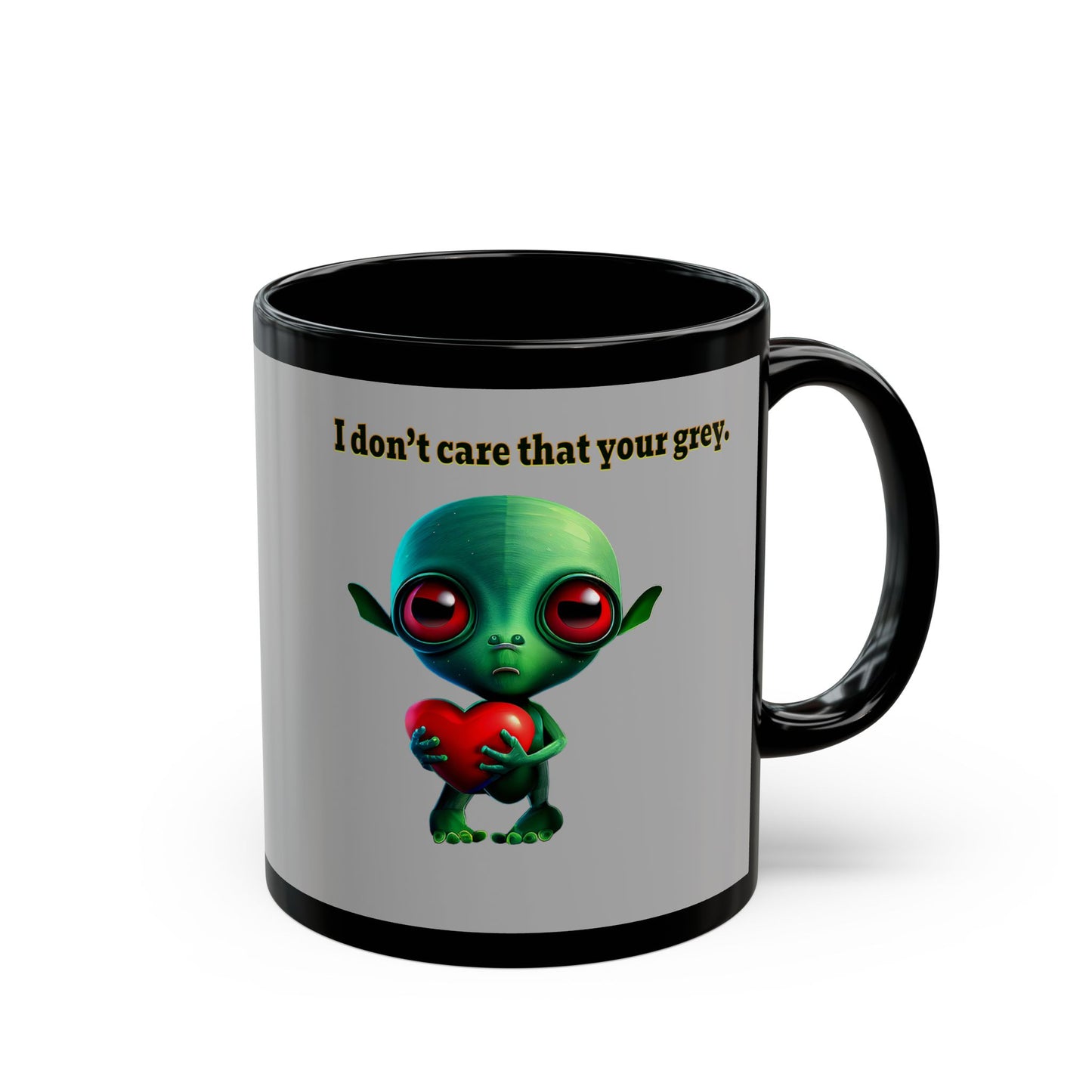 I don't care that your grey - Black Mug (light grey)