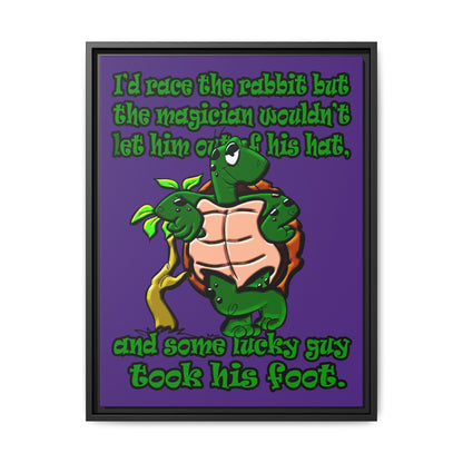 turtle race - framed canvas art (purple)