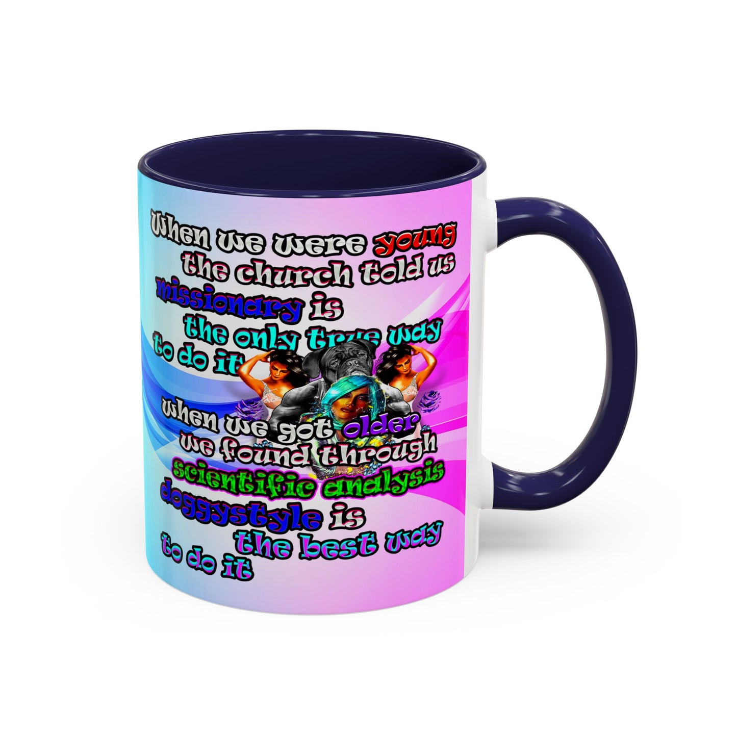 doggystyle - Accent Mug (light blue-pink wave)