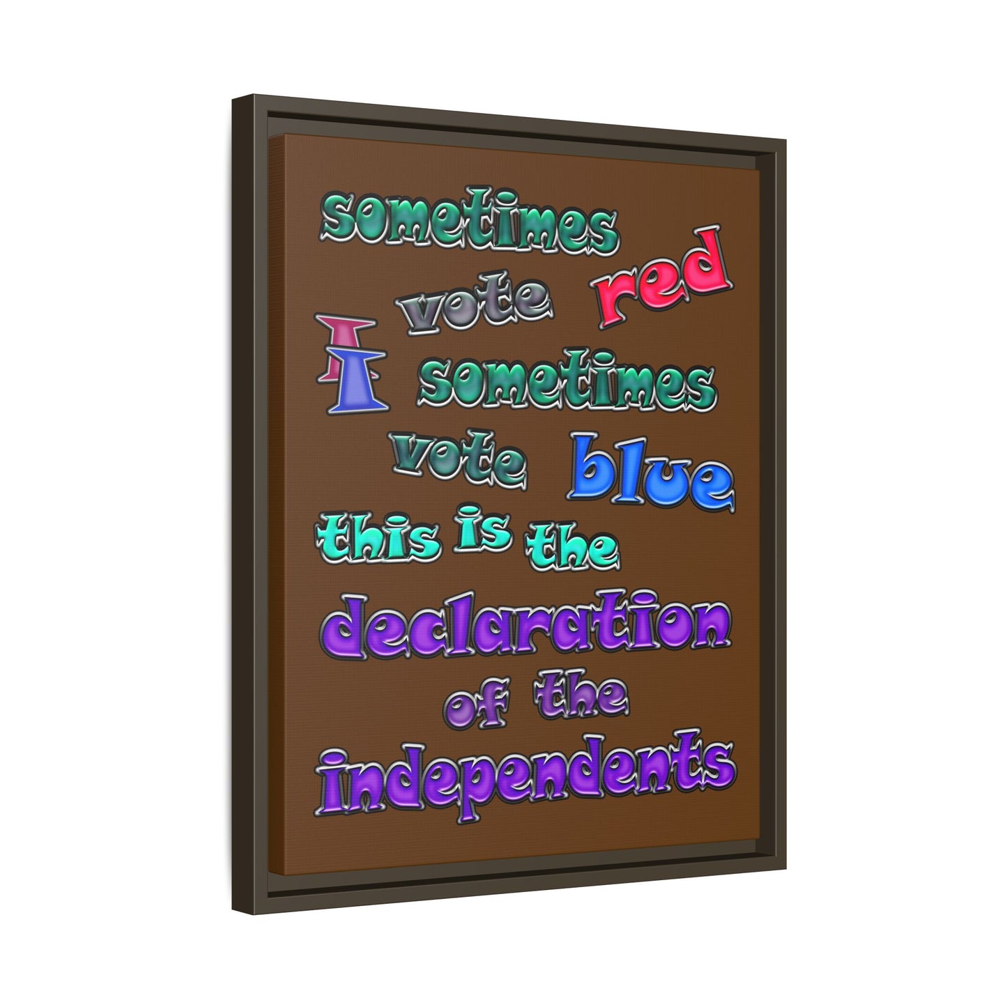 declaration of the independents - framed canvas art (brown)