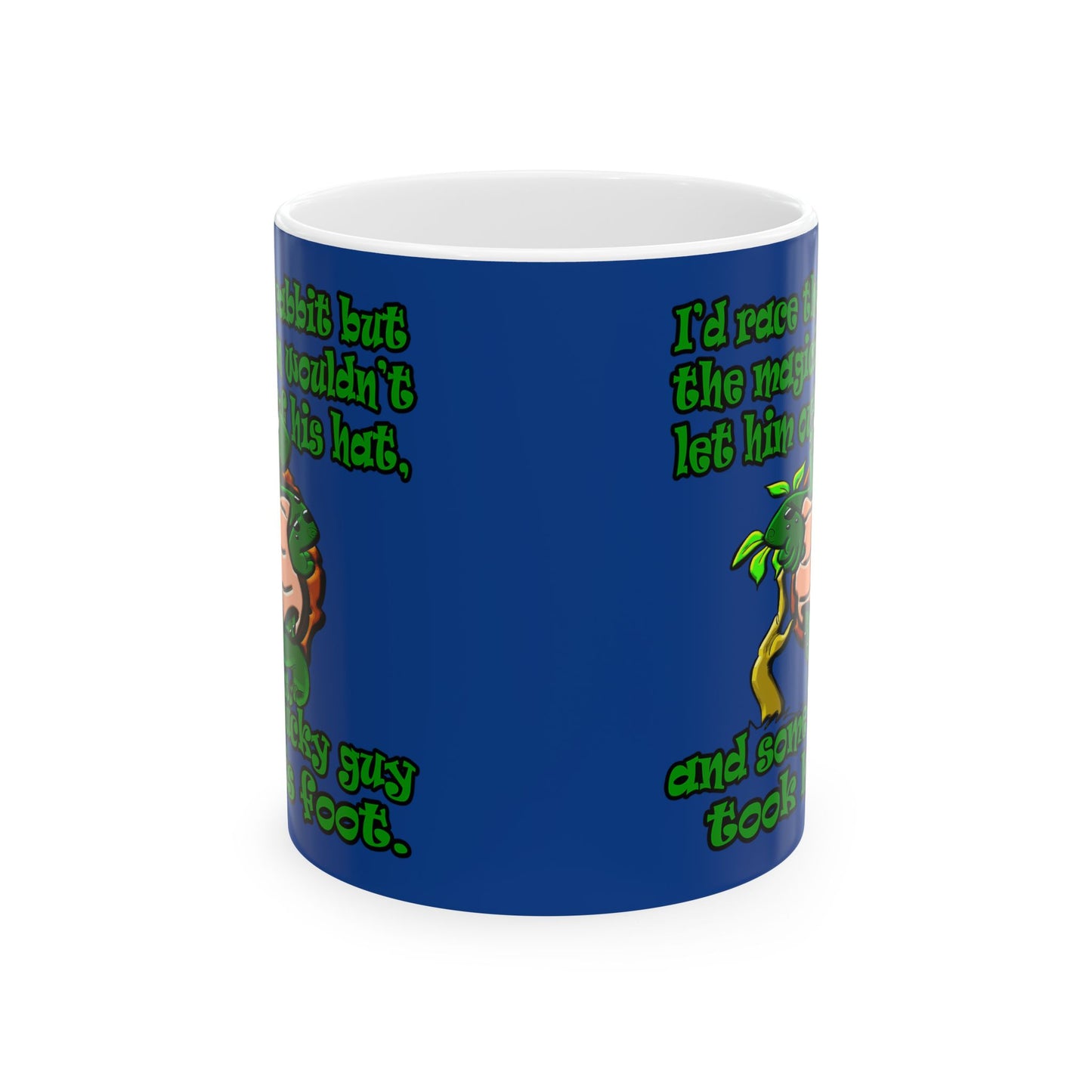 turtle race - White Mug (dark blue)