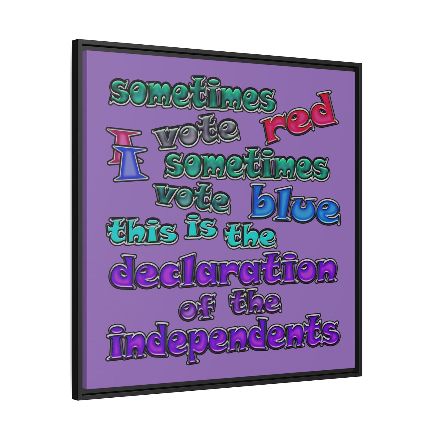 declaration of the independents - framed canvas art (light purple)
