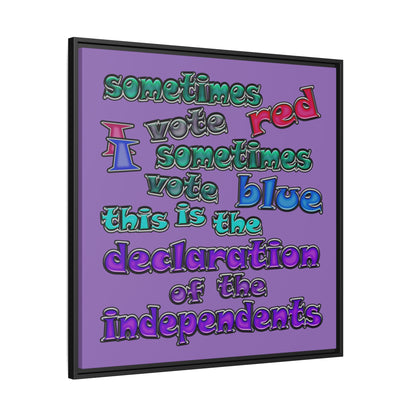 declaration of the independents - framed canvas art (light purple)