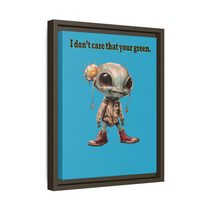 I don't care that your green - framed canvas art (turquoise)