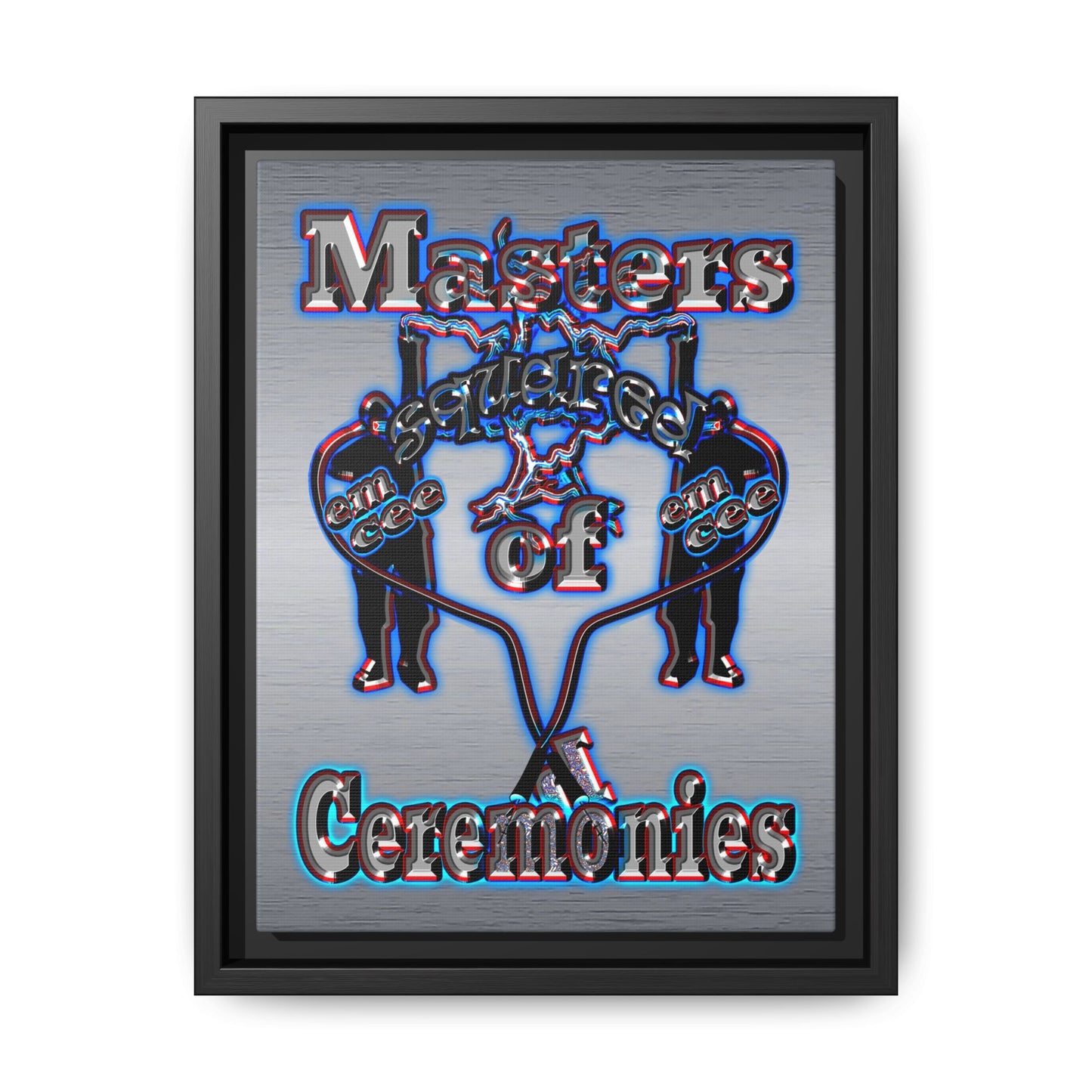 em cee squared - framed canvas art (brushed nickel)