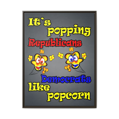 popping like popcorn - framed canvas art (grey-light grey)