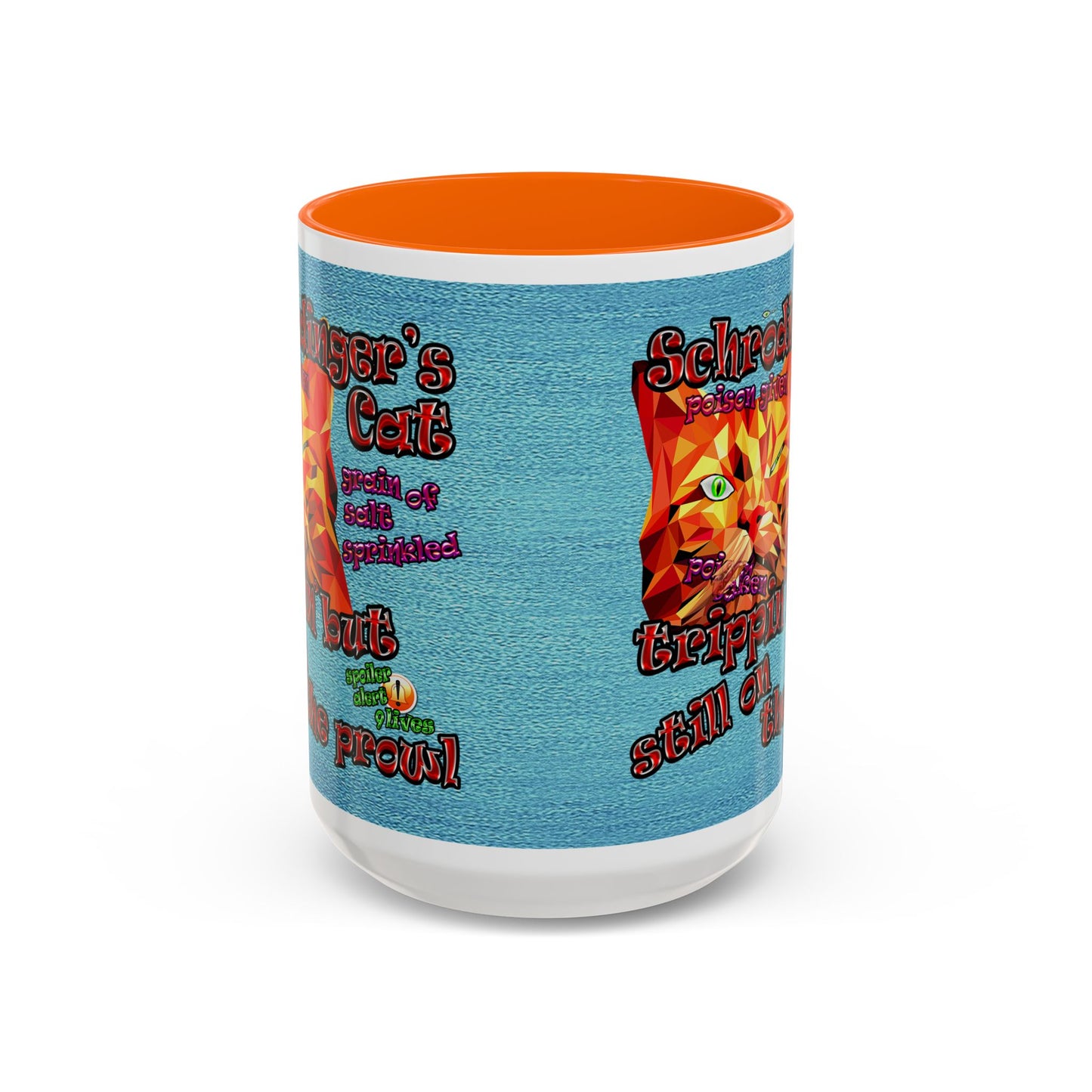 schrodinger's cat - Accent Mug (faded blue)