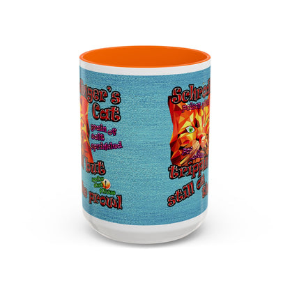schrodinger's cat - Accent Mug (faded blue)
