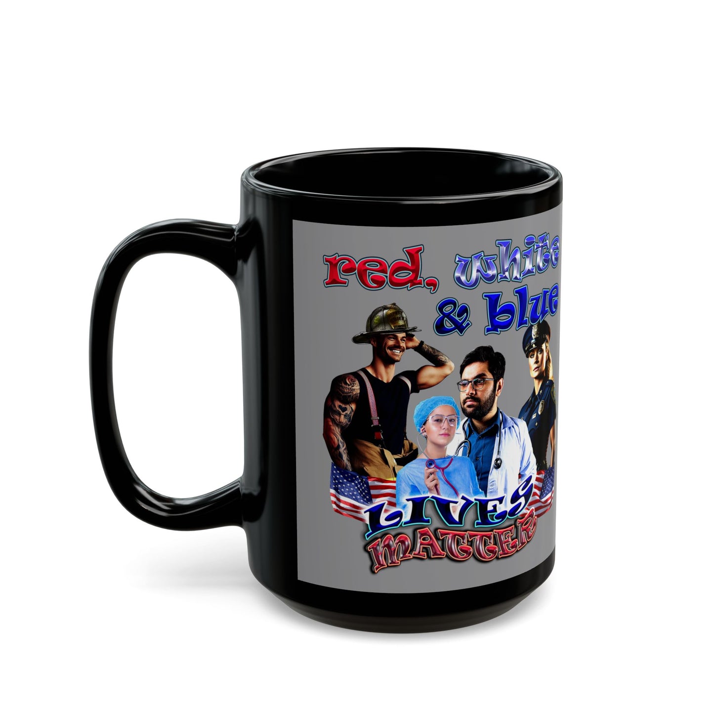 rw&b lives matter - Black Mug (grey)
