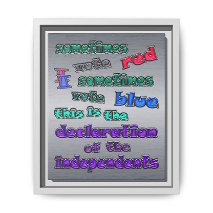 declaration of the independents - framed canvas art (brushed nickel)