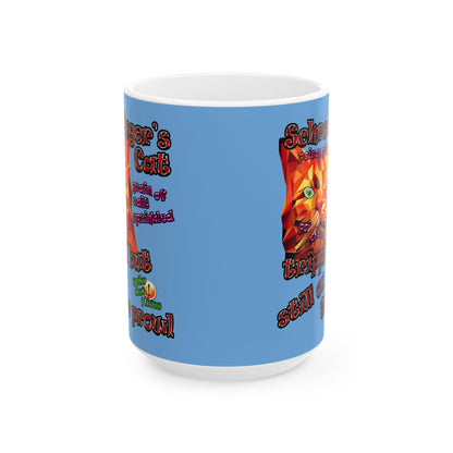 schrodinger's cat - White Mug (light blue)