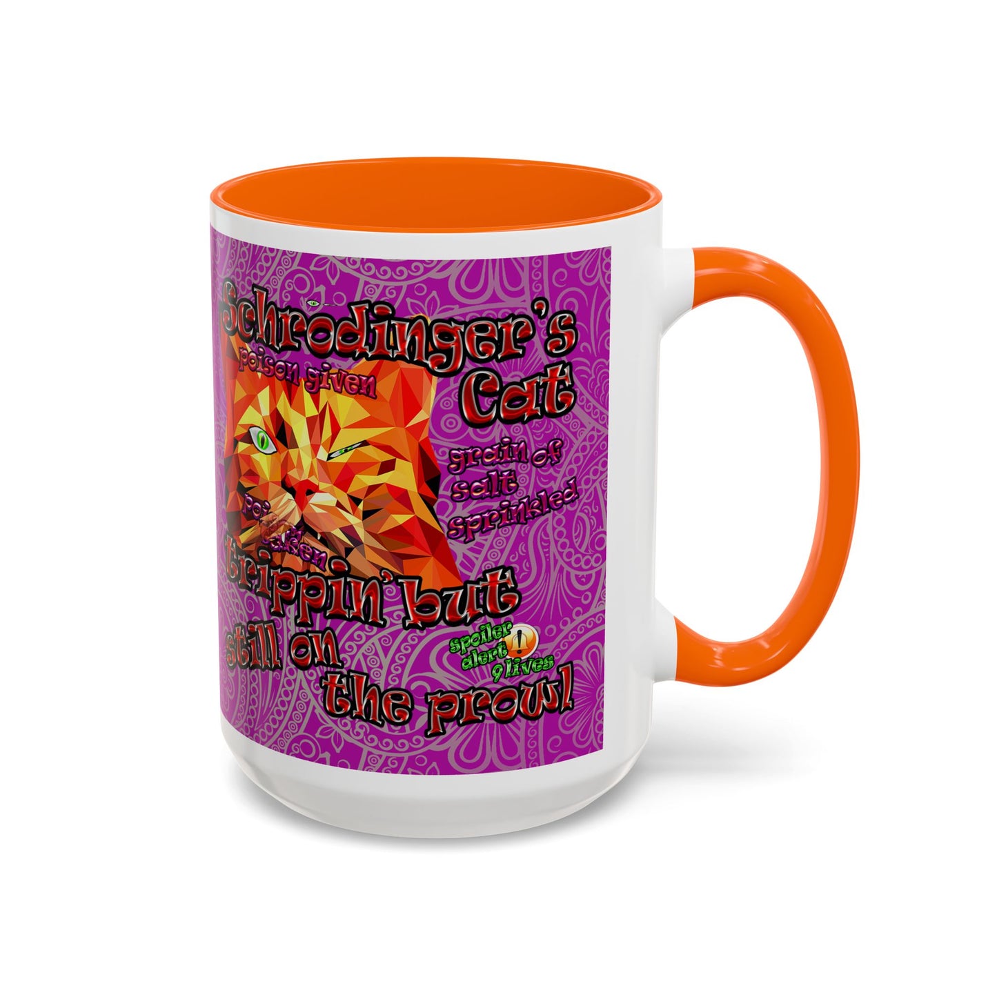 schrodinger's cat - Accent Mug (pink swirl)