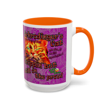 schrodinger's cat - Accent Mug (pink swirl)