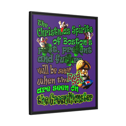 christmas spirits of boston - framed canvas art (purple)