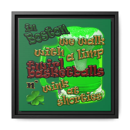 celtics logo - framed canvas art (dark green)