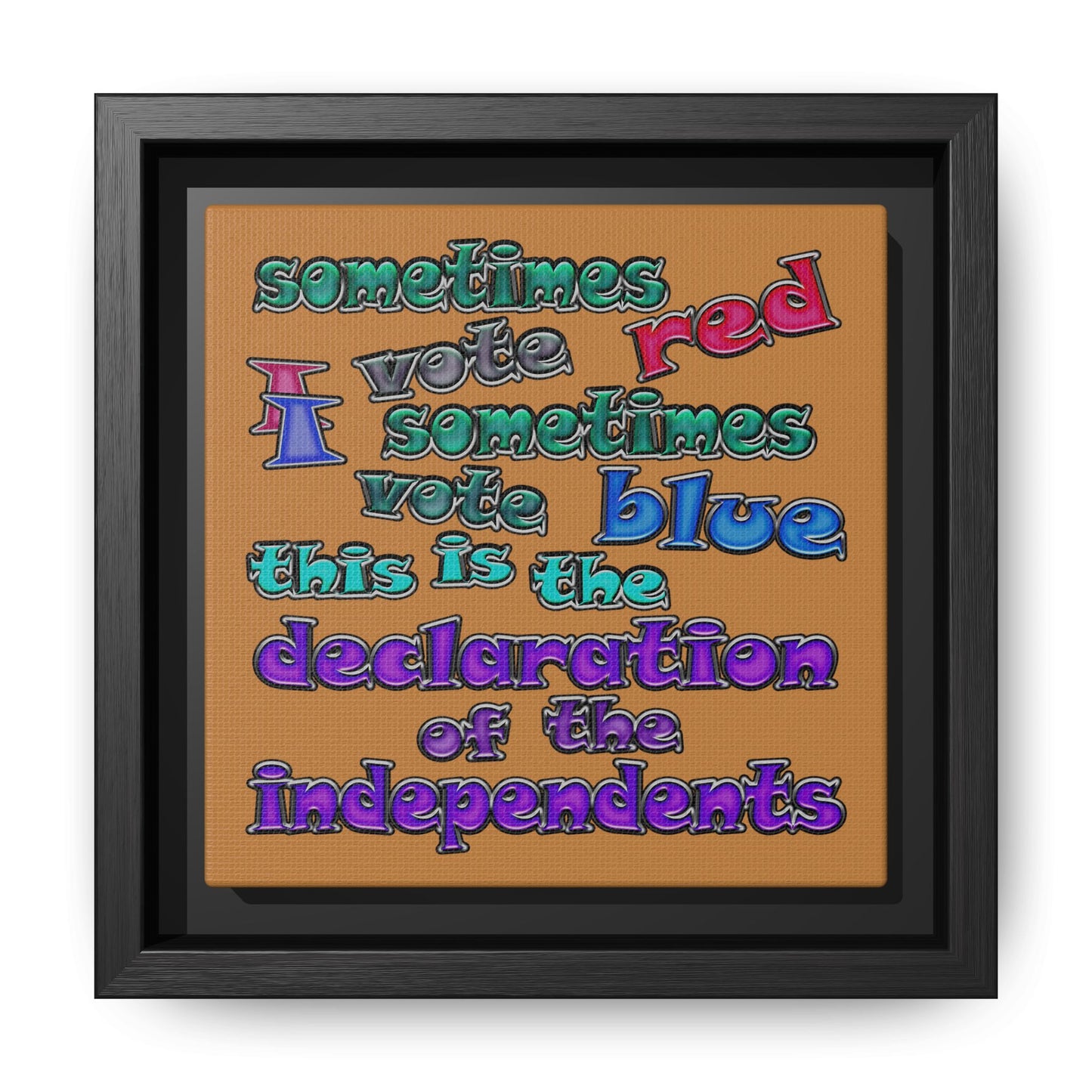 declaration of the independents - framed canvas art (light brown)