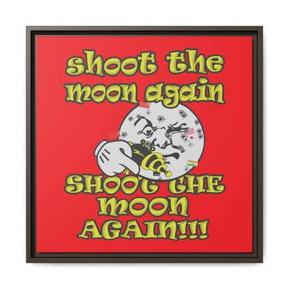 shoot the moon again - framed canvas art (red)