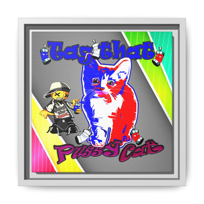 tag that - framed canvas art (rainbow split)