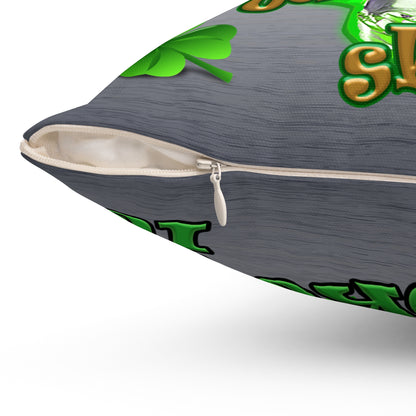 celtics logo - Spun Polyester Square Pillow - (brushed nickel)