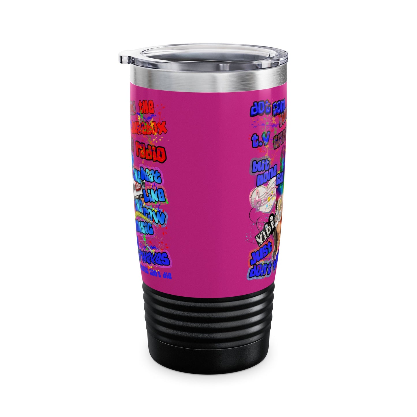 drop the beat - Ringneck Tumbler, 20oz (pink)