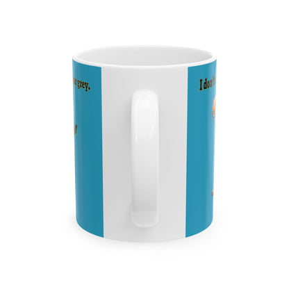 I don't care that your grey - White Mug (turquoise)
