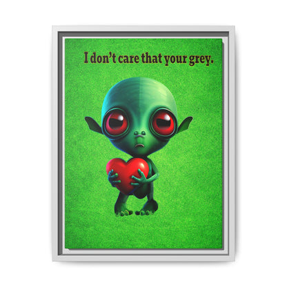 I don't care that your grey - framed canvas art (green turf)
