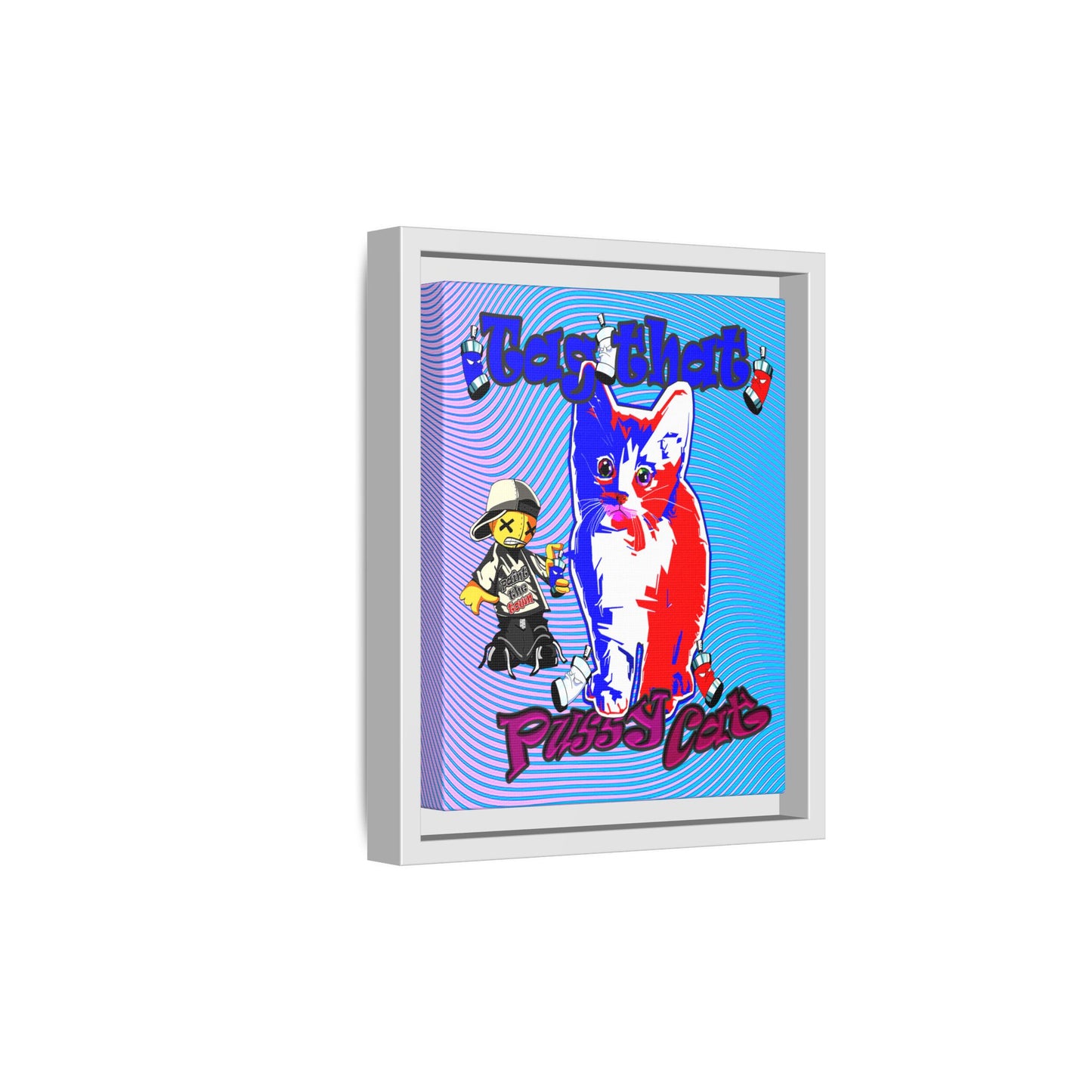 tag that - framed canvas art (light blue-purple wave)