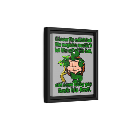 turtle race - framed canvas art (light grey)
