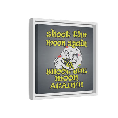 shoot the moon again - framed canvas art (grey-light grey)
