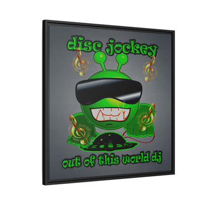 disc jockey - framed canvas art (grey-light grey)