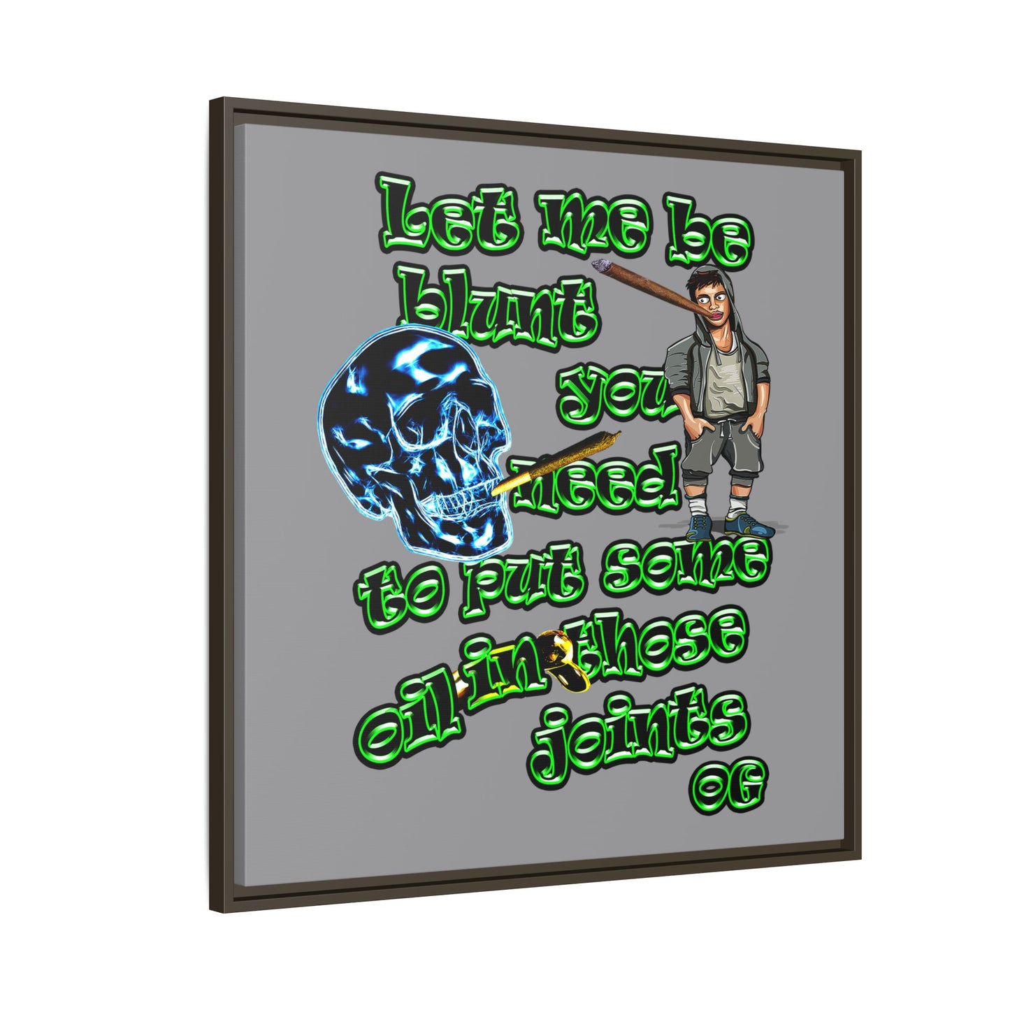 og - framed canvas art (grey)