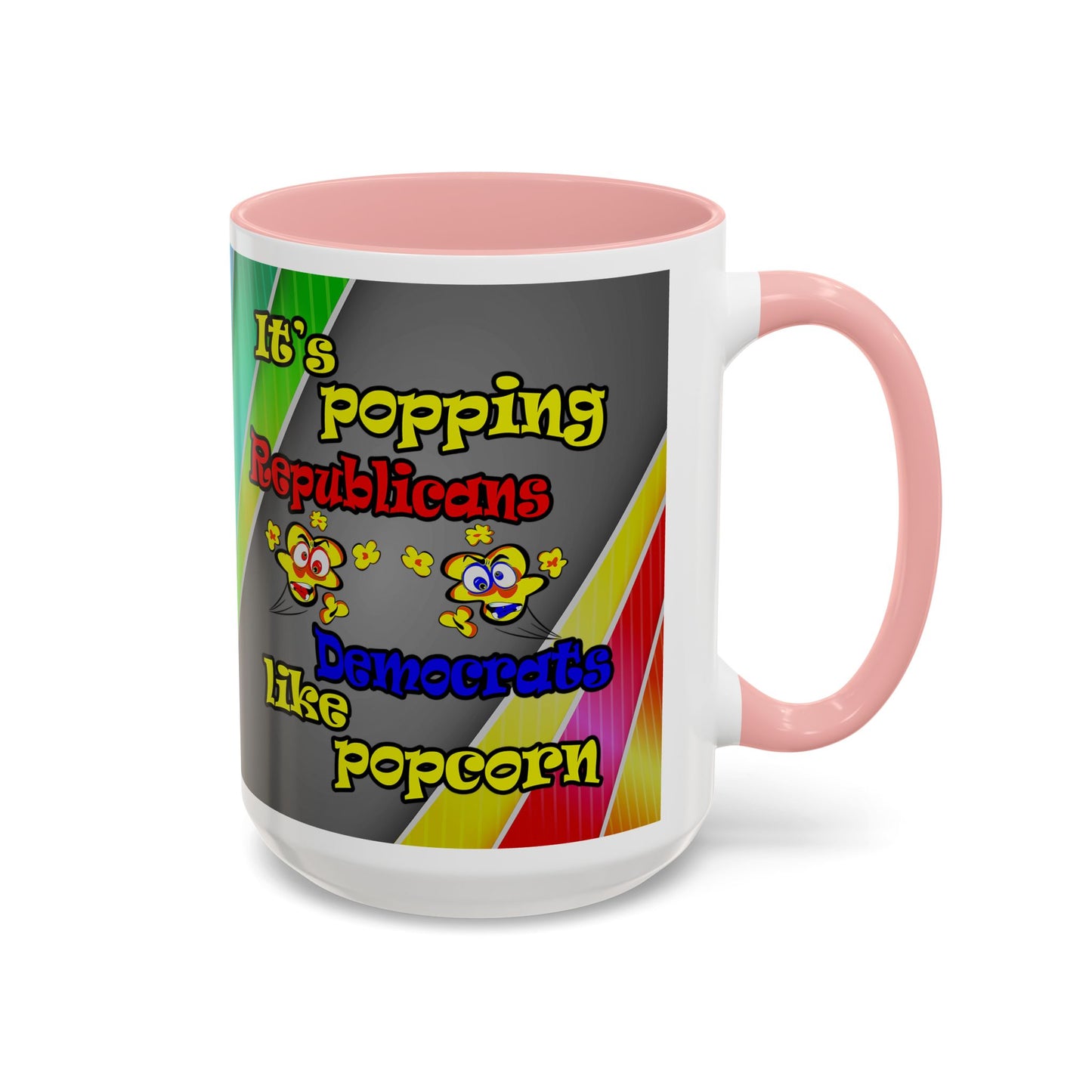 popping like popcorn - Accent Mug (rainbow split)