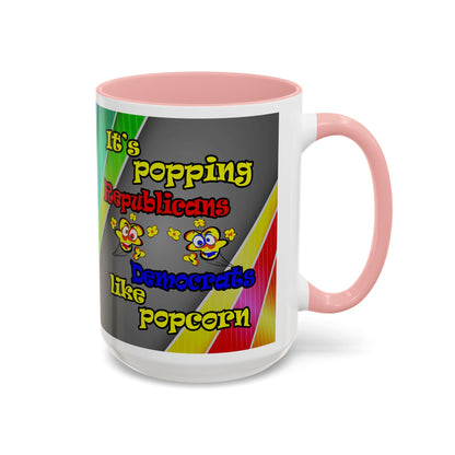 popping like popcorn - Accent Mug (rainbow split)