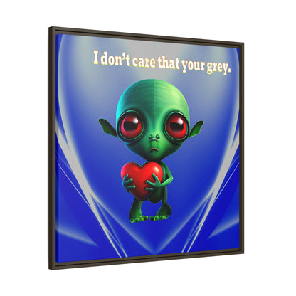 I don't care that your grey - framed canvas art (blue-white wave)