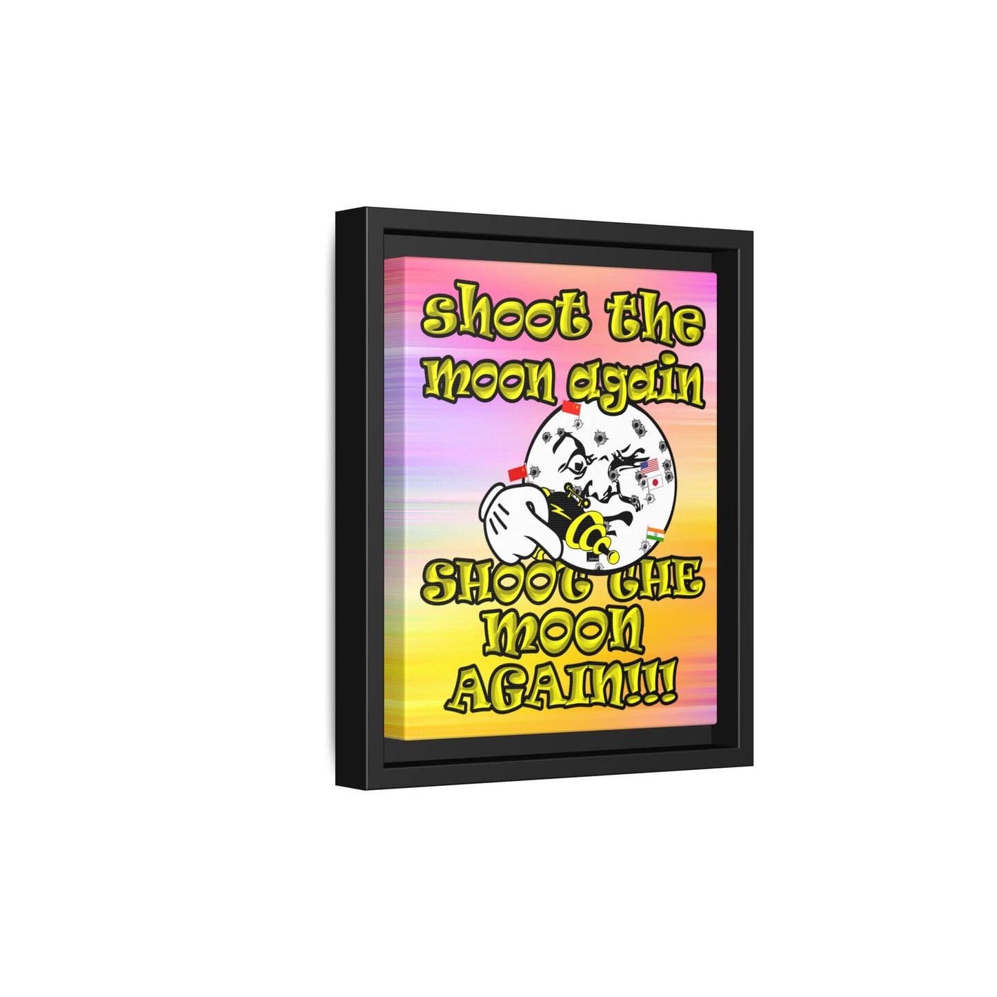 shoot the moon again - framed canvas art (color blur)