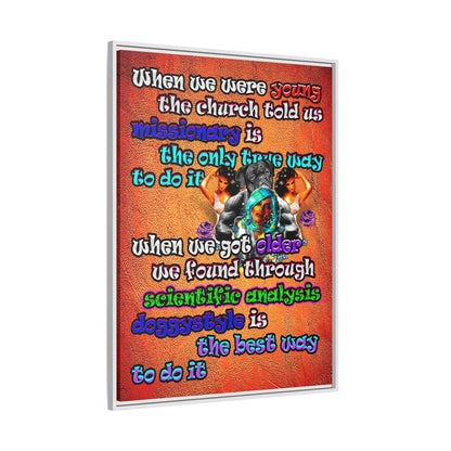 doggystyle - framed canvas art (burnt orange)