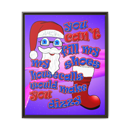 santa's shoes - framed canvas art (purple-pink wave)