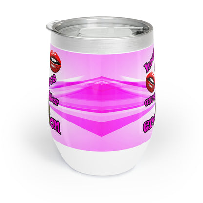 hoes b4 bros - Chill Wine Tumbler (light blue-pink wave)
