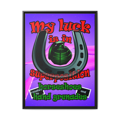my luck - framed canvas art (purple-pink wave)
