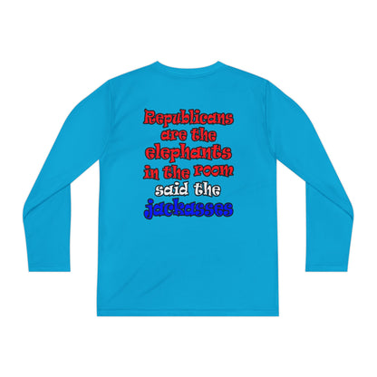 donkeys and elephants - Youth Long Sleeve Competitor Tee