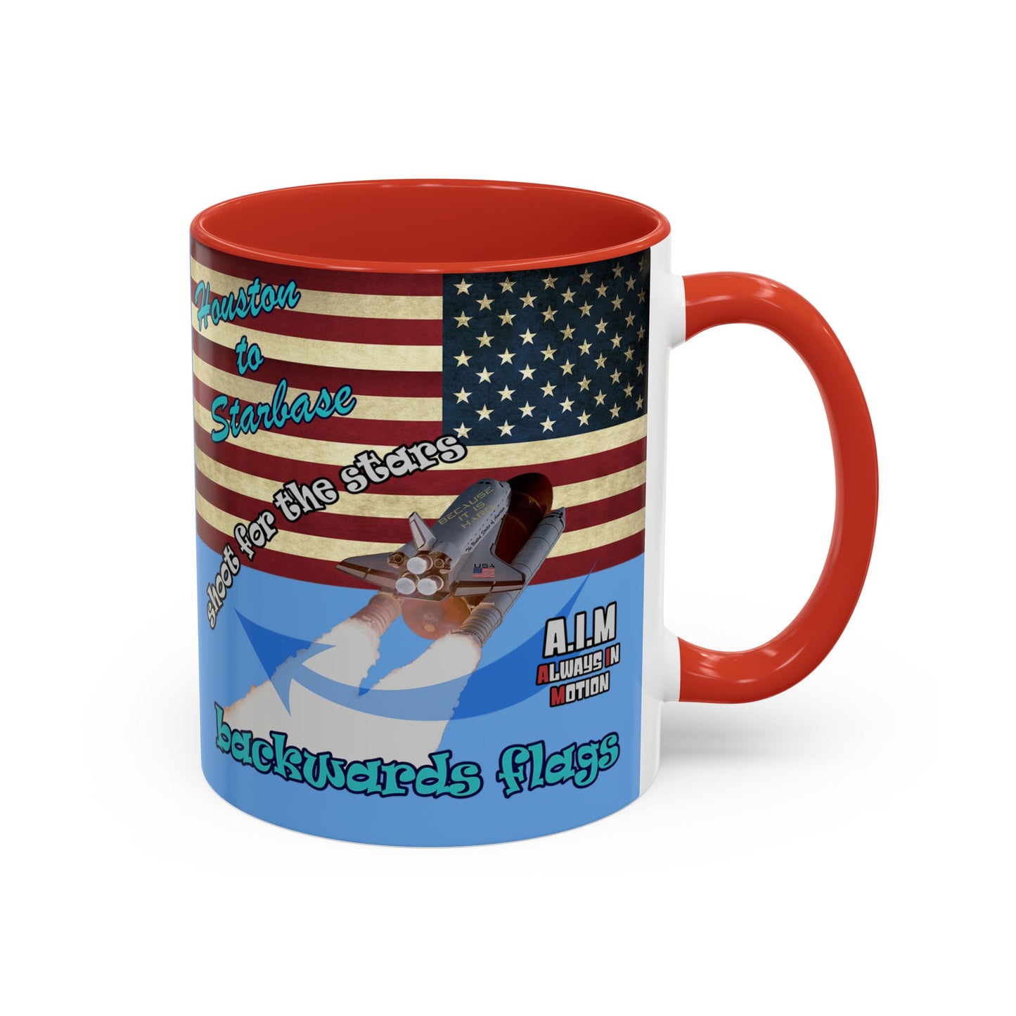 shoot for the stars - Accent Mug (light blue)